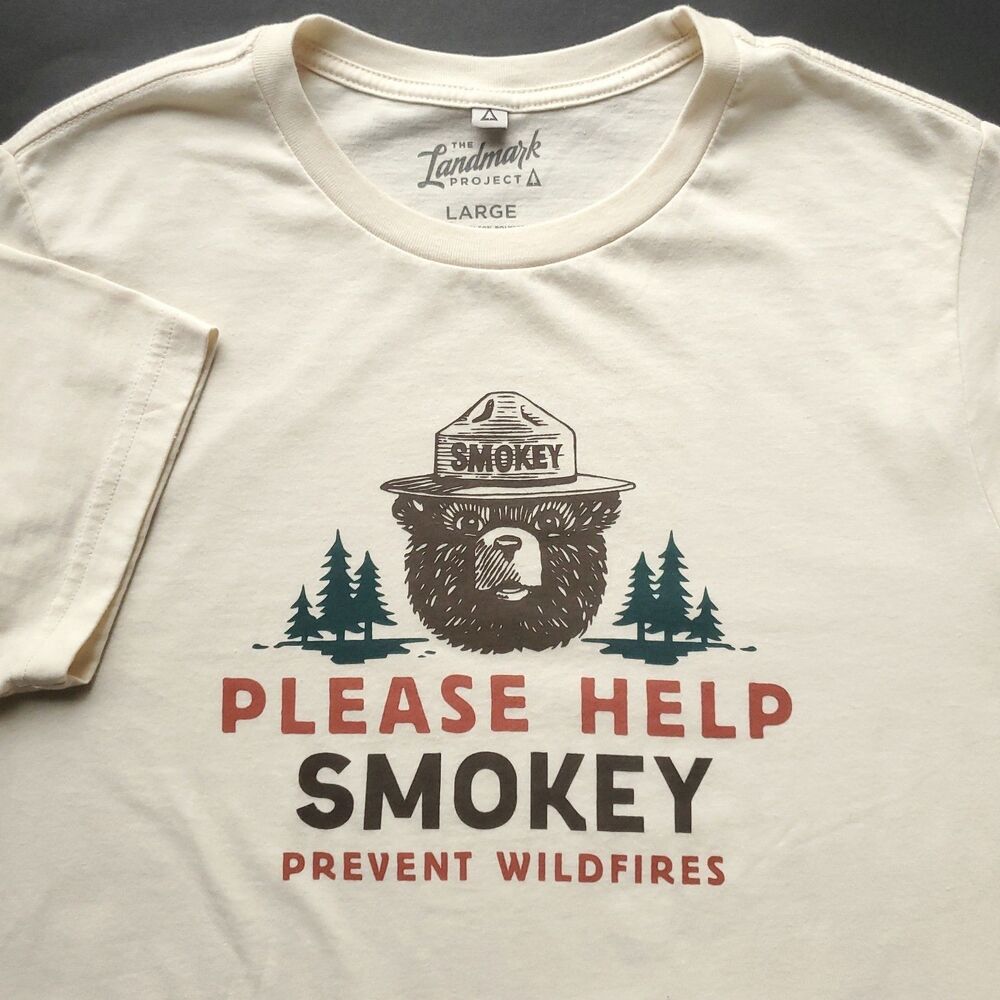 Smokey Bear Graphic T Shirt Size L Landmark Project Help Prevent Wildfires